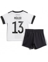 Německo Thomas Muller #13 Domácí dres pro děti MS 2022 Krátký Rukáv (+ trenýrky)